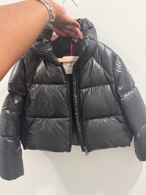 Moncler Glossy Black Short Quilted Puffer Jacket